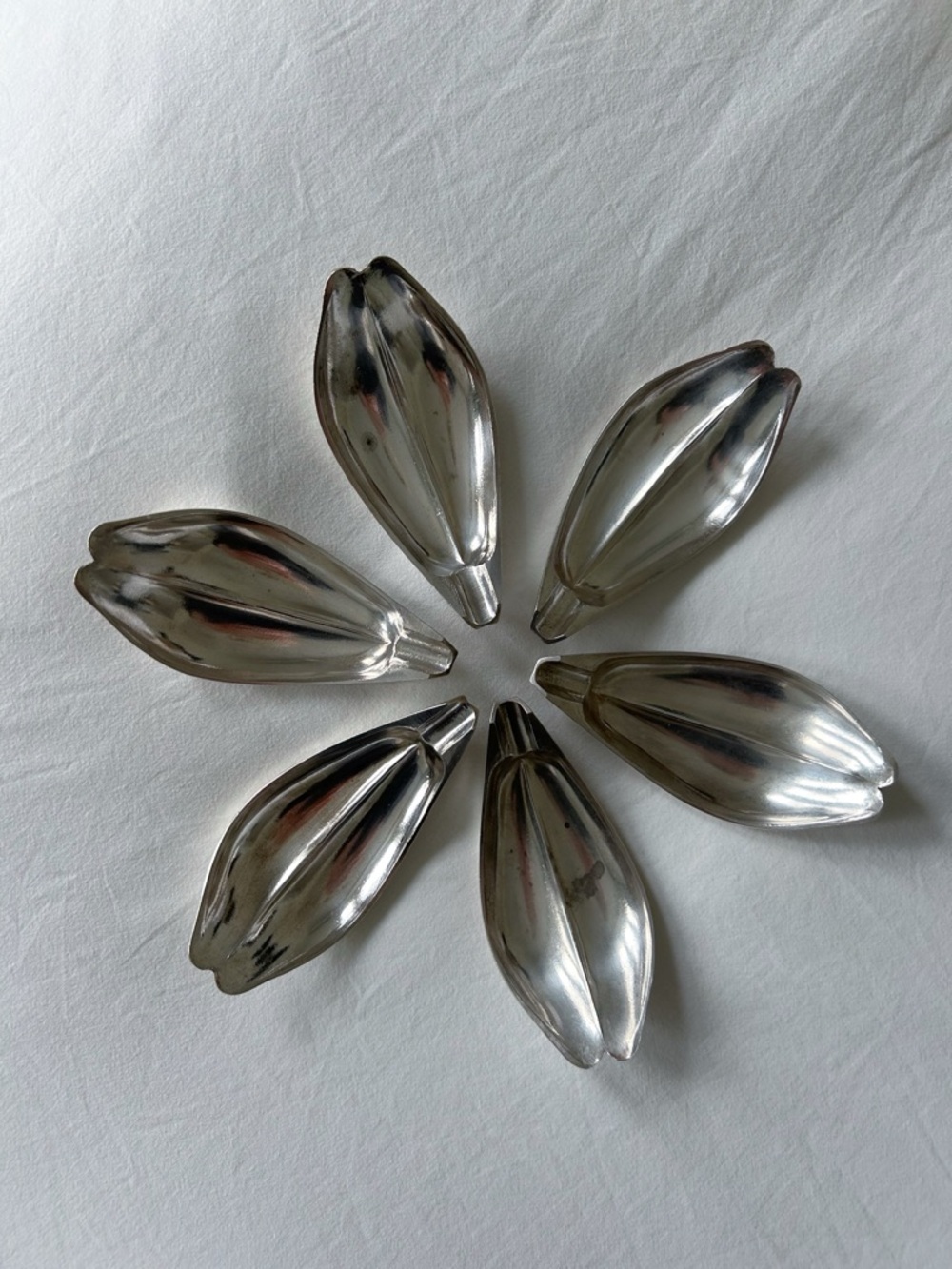 Beautiful Vintage Art Deco Italian Ashtray Set - Stackable - Silver Plate